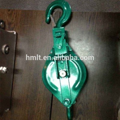 heavy duty open type single sheave pulley block hook type 1 ton 2 ton