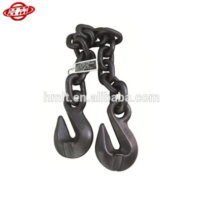 G80 G43 Black tempered binder chain with eye or clevis grab hook on each end